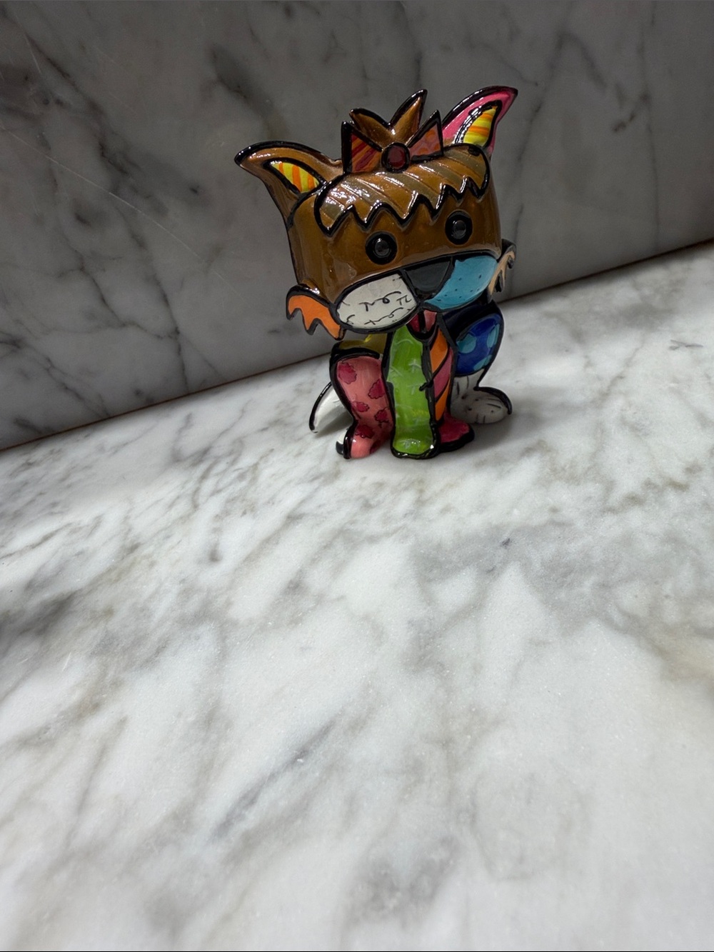 Multicolor Cat Figurine Decorative Accent